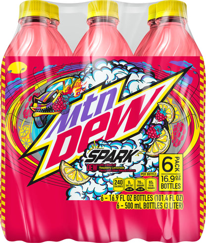 Mtn Dew Spark Soda Raspberry Lemonade 16.9 Fluid Ounce, 6 Count