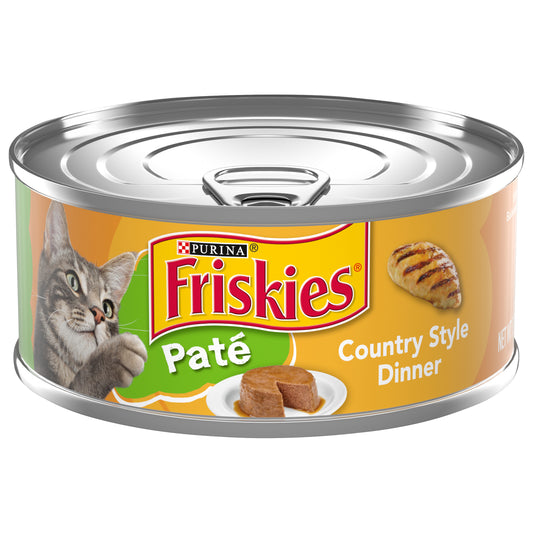 Purina Friskies Pate Wet Cat Food, Country Style Dinner - 5.5 oz. Can
