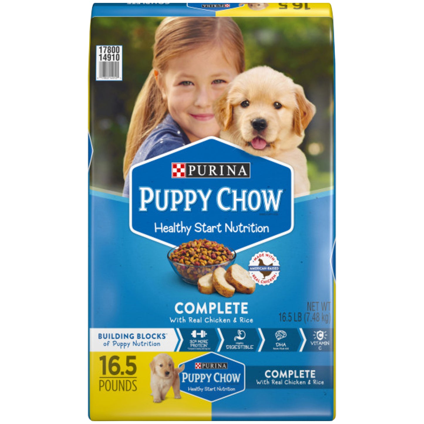 Purina Puppy Chow High Protein Dry Puppy Food, Complete With Real Chicken - 16.5 lb. Bag