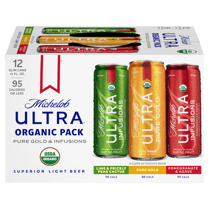 Michelob Ultra 12 Pack Organic Pack Superior Light Beer 12 ea