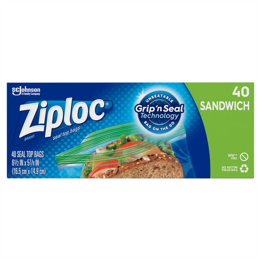 Ziploc Sandwich Seal Top Bags 40 ea