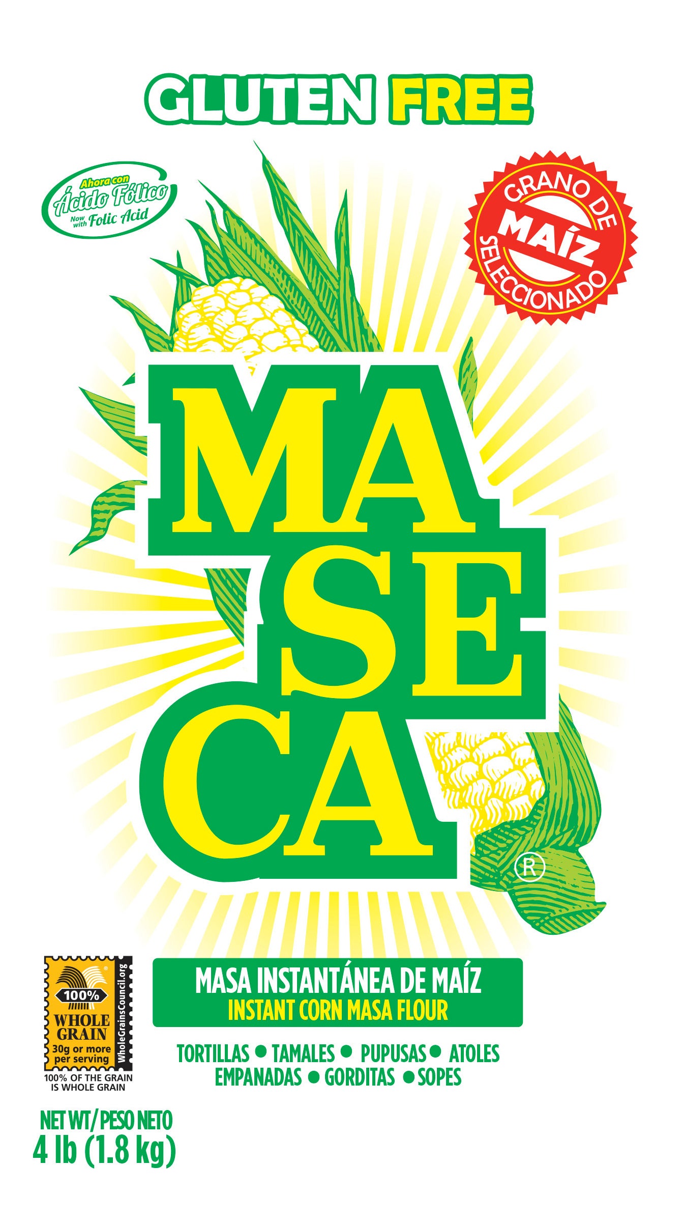 MASECA Traditional Instant Corn Masa Flour 4 Lb