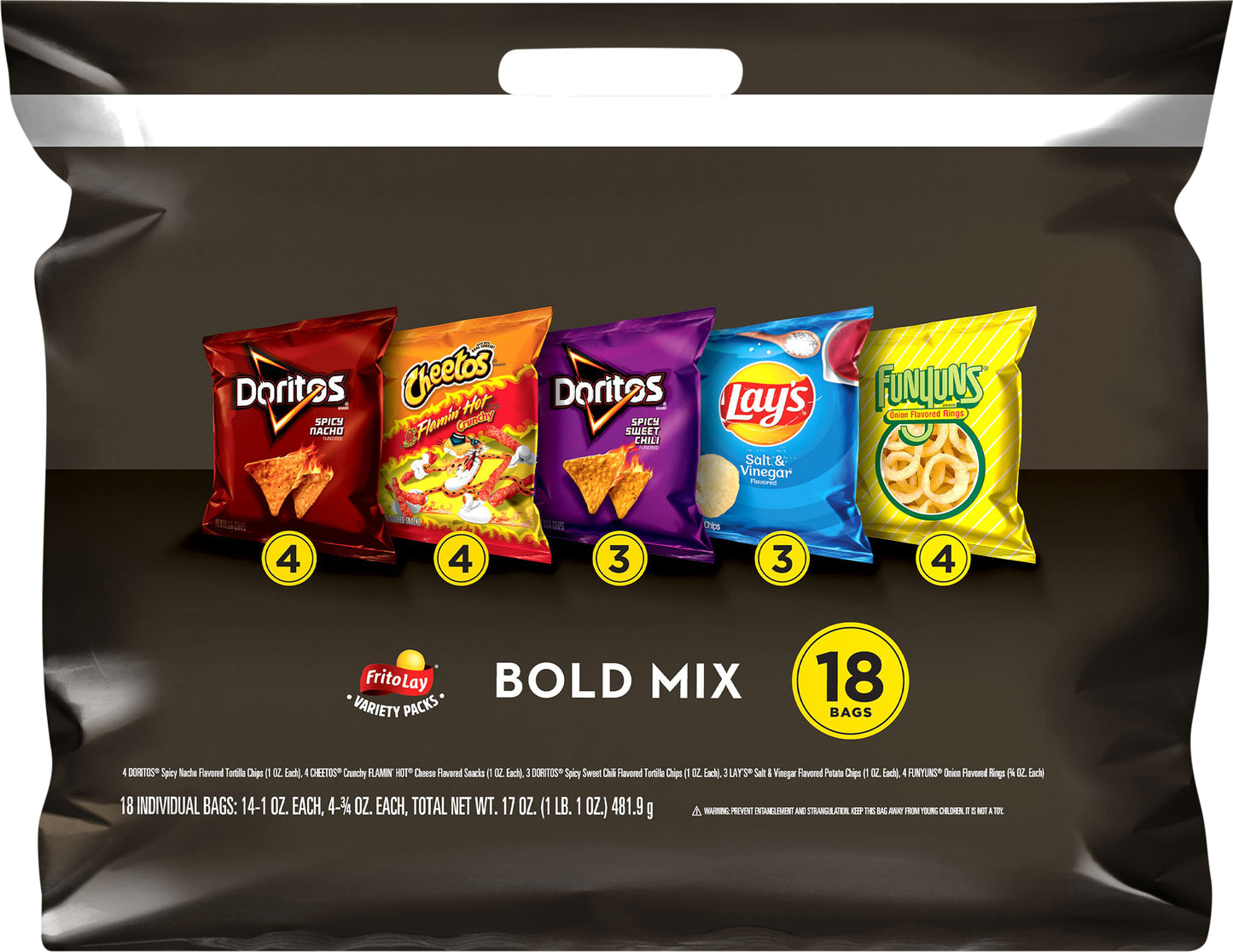 Frito Lay Snacks Bold Mix Variety 17 Oz 18 Count