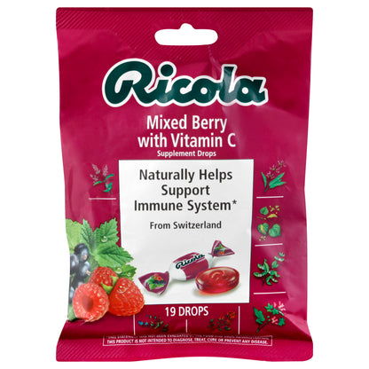 Ricola Mixed Berry with Vitamin C Supplement Drops 19 ea