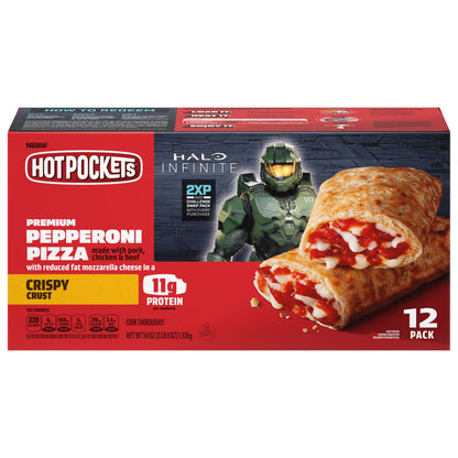 Hot Pockets Pepperoni Pizza Crispy Crust Halo Promo 12 pack 54 oz