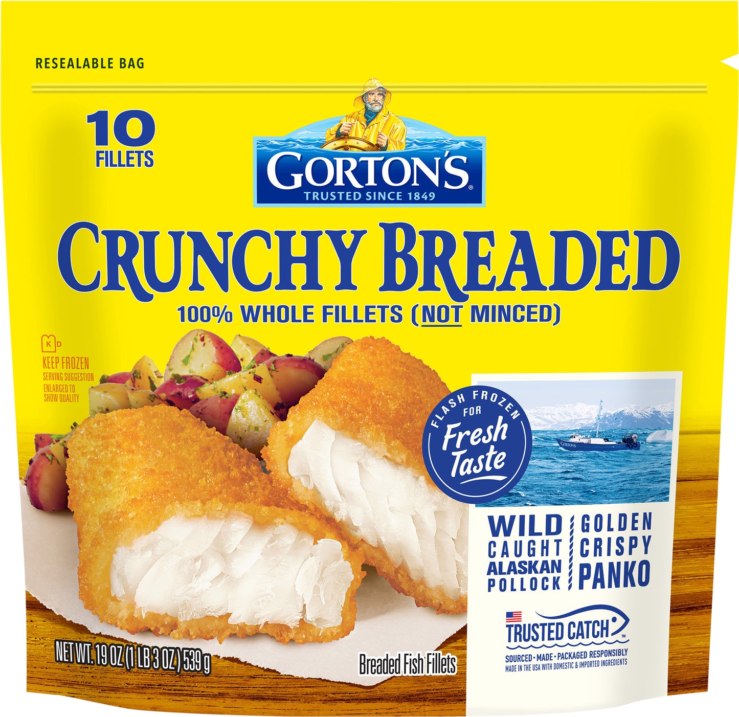 Gorton's Crunchy Breaded Fish Fillets 10 ea