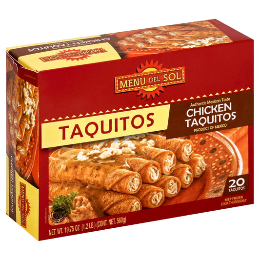 Menu Del Sol Taquitos 20 ea