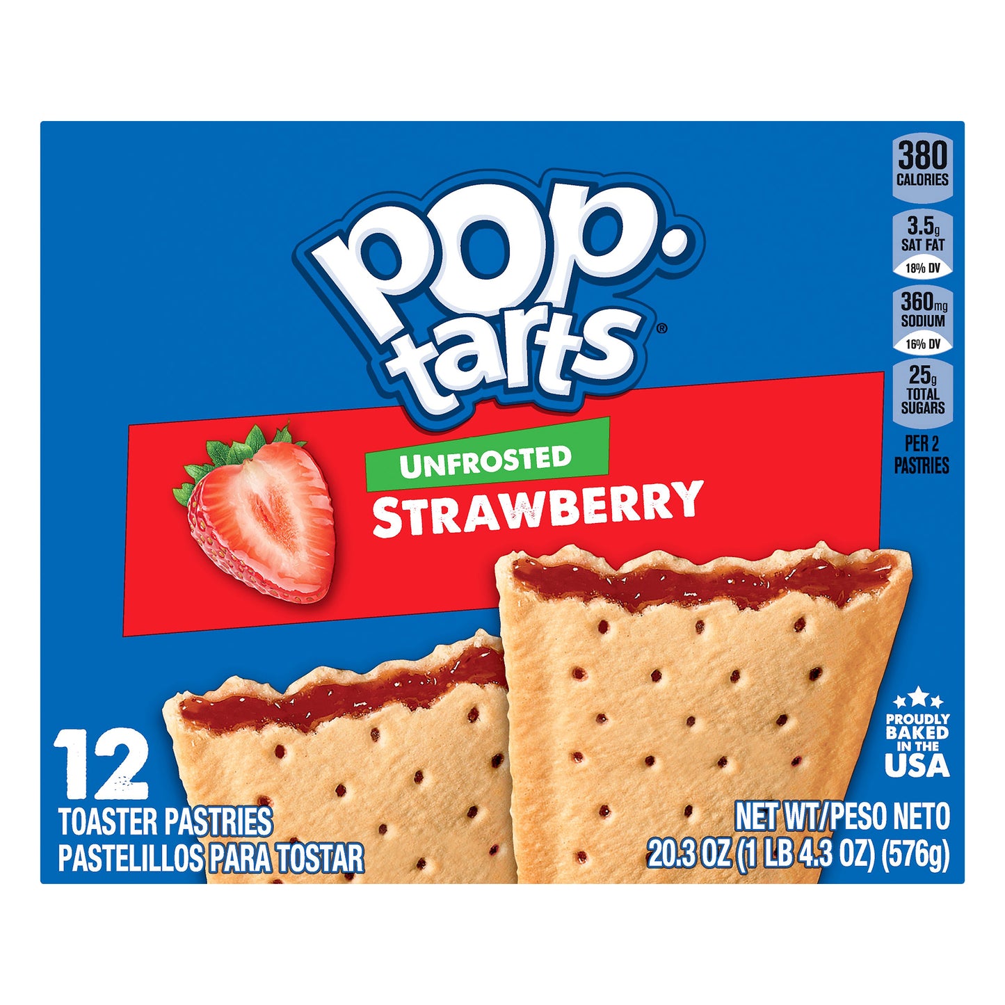 Pop-Tarts Unfrosted Strawberry Toaster Pastries 12 ea