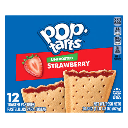 Pop-Tarts Unfrosted Strawberry Toaster Pastries 12 ea