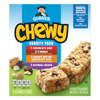 Quaker Chewy 8 Pack Variety Pack Granola Bars 8 ea