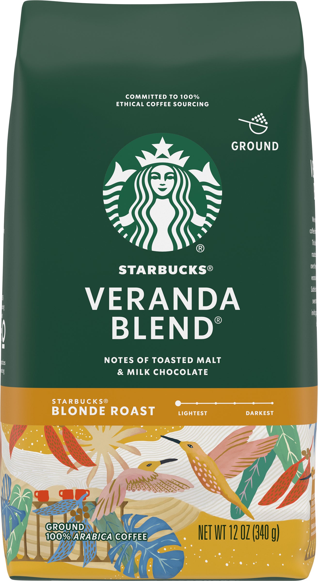 Starbucks Ground Blonde Roast Veranda Blend Coffee 12 oz