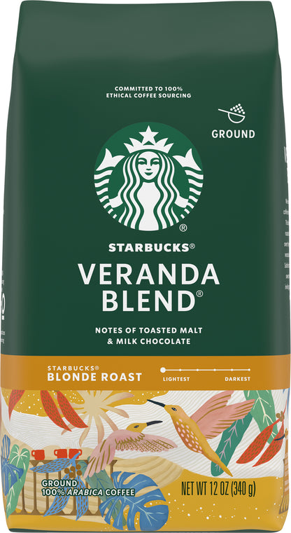 Starbucks Ground Blonde Roast Veranda Blend Coffee 12 oz