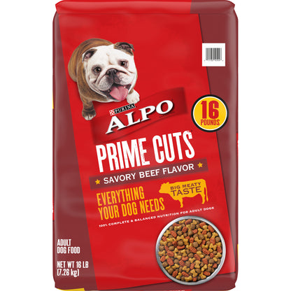 Purina ALPO Dry Dog Food, Prime Cuts Savory Beef Flavor - 16 lb. Bag