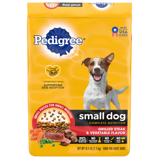 Pedigree Small Dog Complete Nutrition Grilled Steak & Vegetable Flavor Dog Food 15.9 lb