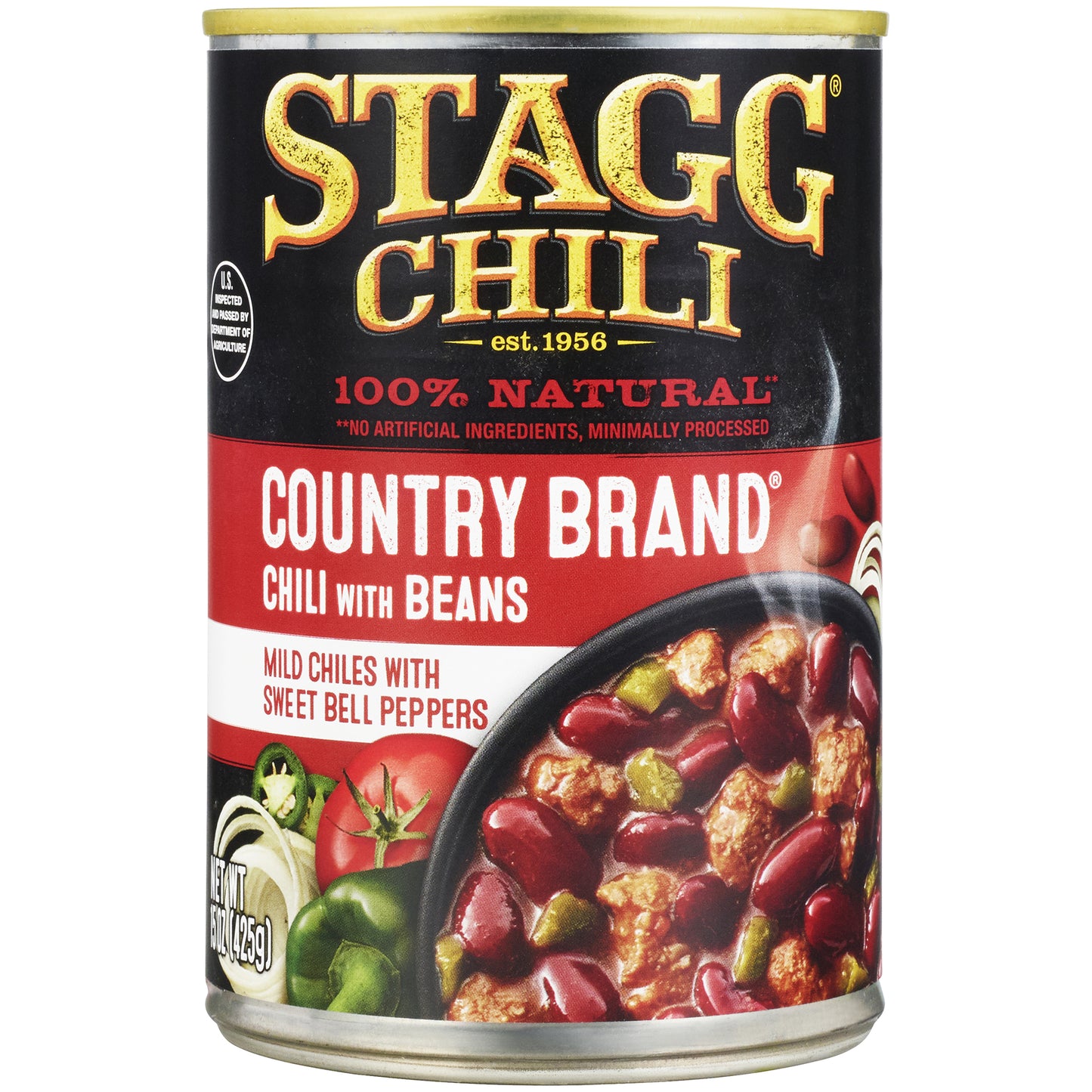 STAGG® CHILI Country Brand w/Beans Chili 15 oz. Pull-Top Can