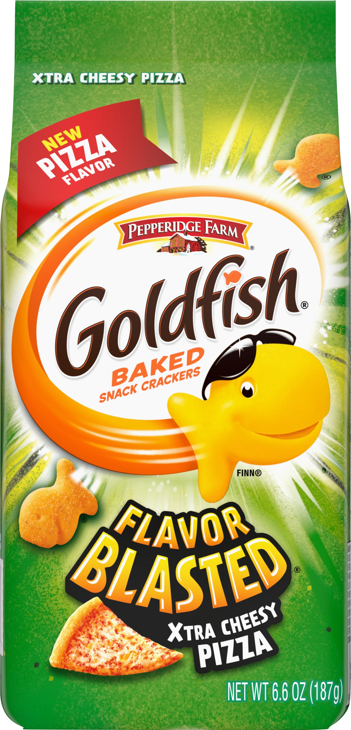 Goldfish Flavor Blasted Xtra Cheesy Pizza Baked Snack Crackers 6.6 oz