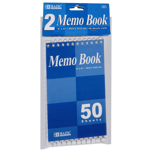 Bazic 50 Sheets Memo Book 2 ea