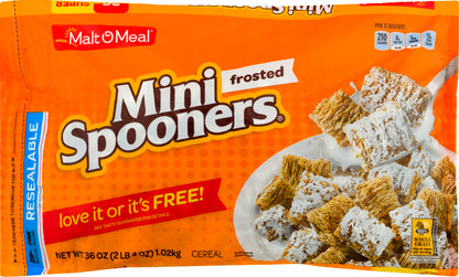 Malt O Meal Mini Spooners Frosted Super Size Cereal 36 oz