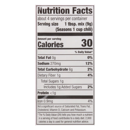 Mccormick Mild Chili Seasoning Mix 1.25 oz Envelope