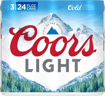Coors Light Beer 3 ea