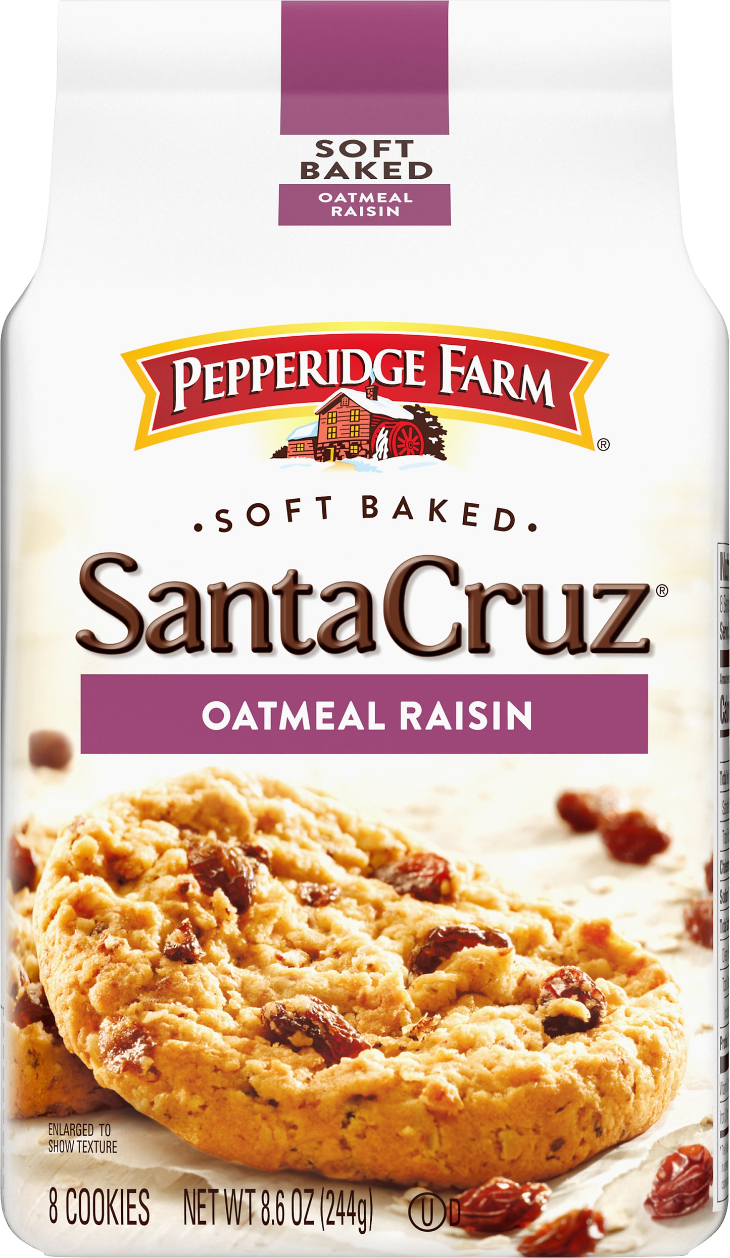 Santa Cruz Soft Baked Oatmeal Raisin Cookies 8 ea