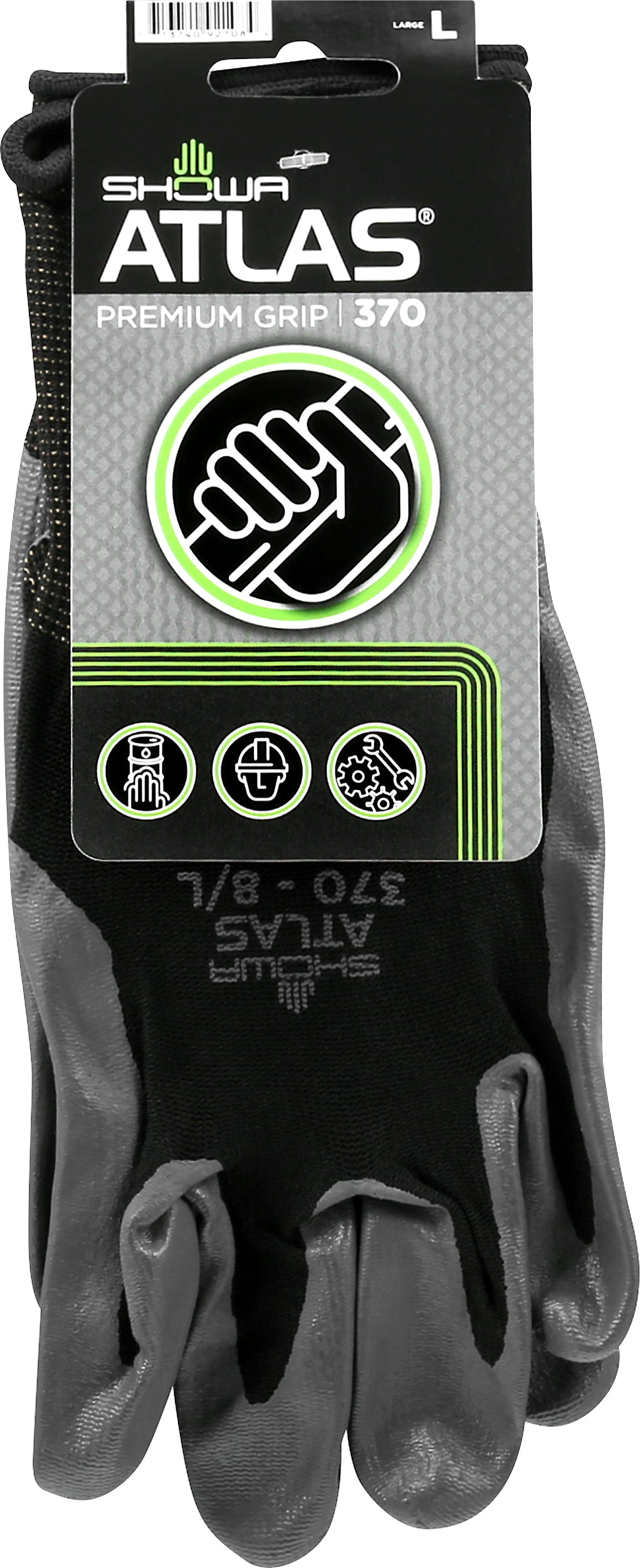 Showa Atlas Large Premium Grip 370 Gloves 1 ea