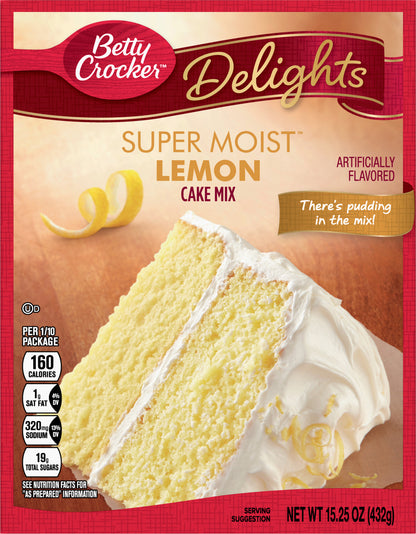Betty Crocker Super Moist Lemon Cake Mix, 15.25 oz