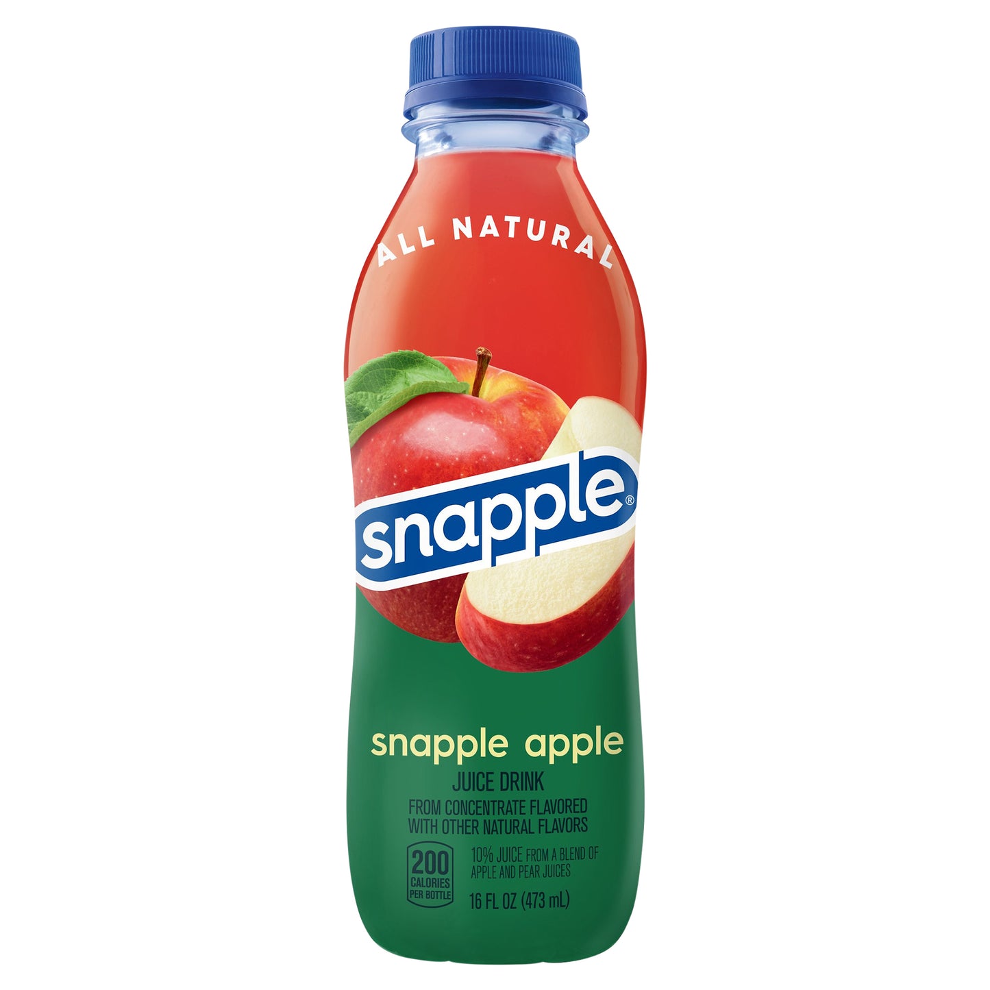 Snapple Apple, 16 fl oz recycled plastic bottle