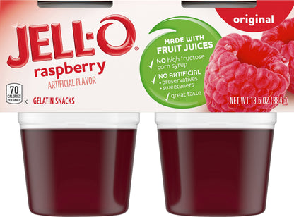 Jell-O® Original Raspberry Gelatin Snacks 13.5 oz. Sleeve