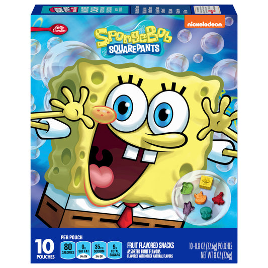 Betty Crocker SpongeBob SquarePants Fruit Snacks, 10 ct, 8 oz