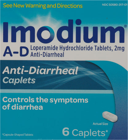 Imodium A-D 2 Mg Anti-Diarrheal Caplets 6 ea Box