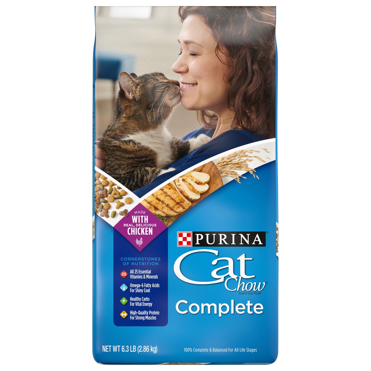 Purina Cat Chow High Protein Dry Cat Food, Complete - 6.3 lb. Bag