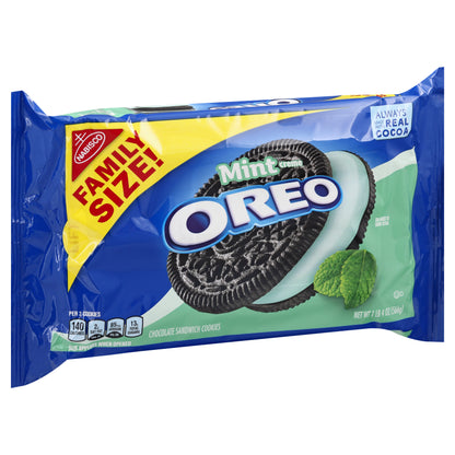 Oreo Family Size Mint Creme Chocolate Sandwich Cookies 20 oz
