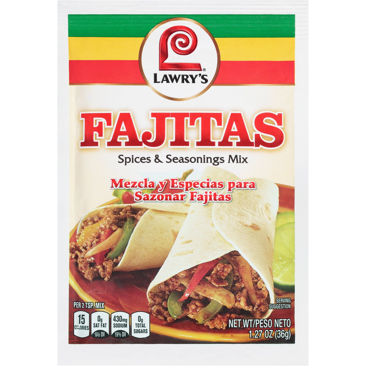 Lawry's® Fajitas Spices & Seasonings Mix 1.27 oz Packet