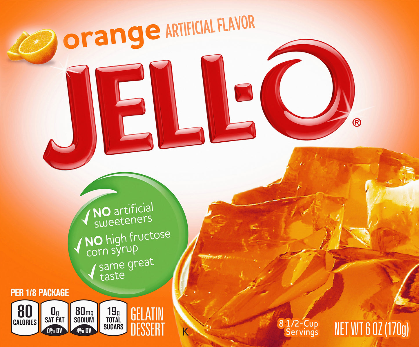 JELL-O 6 OZ GELATIN ORANGE CAFE CRISPS 1 BOX/CARTON EACH