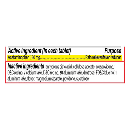 Tylenol Children's Chewable Tablets 160 mg Grape Flavor Pain + Fever 24 ea