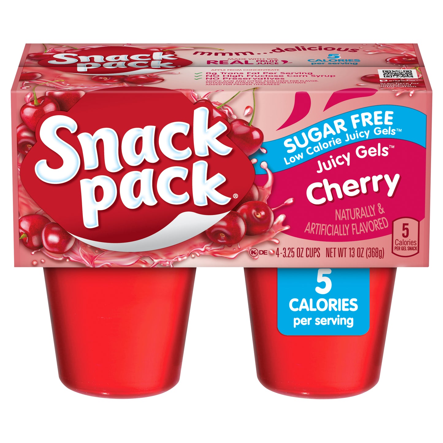 Snack Pack Sugar Free 4 Pack Cherry Juicy Gels 4 ea