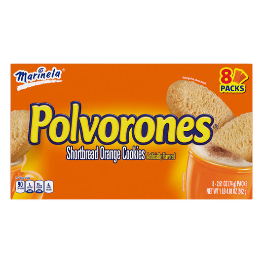 Marinela Polvorones Shortbread Orange Cookies 8 Pack