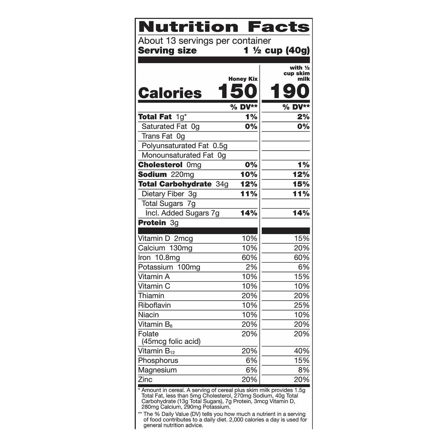 Kix Family Size Honey Cereal 18 oz