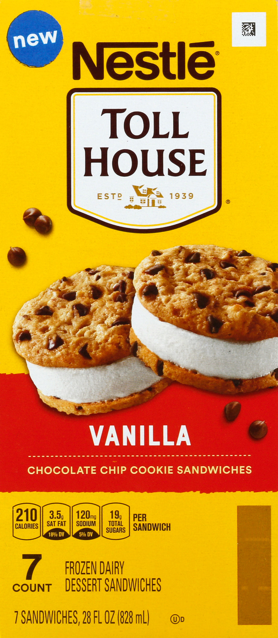 Toll House Frozen Dairy Dessert Sandwiches 7 ea