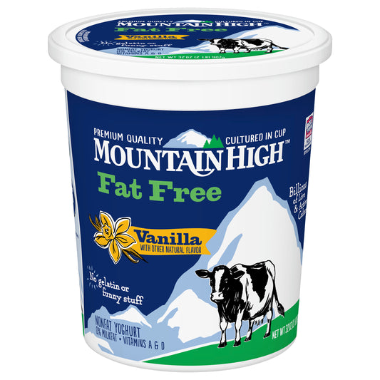 Mountain High Fat Free Nonfat Vanilla Yoghurt 32 oz