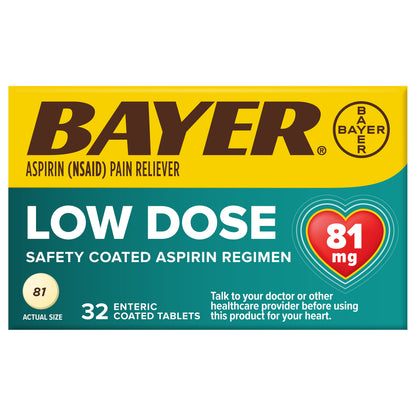Bayer Tablets 81 Mg Low Dose Pain Reliever 32 ea