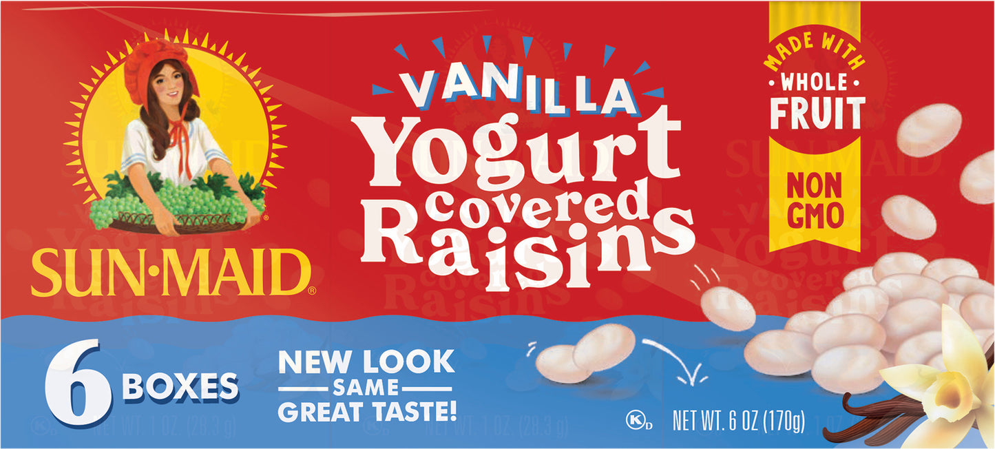 Sun-Maid Vanilla Yogurt Covered Raisins 6-Pack/1 oz Cartons