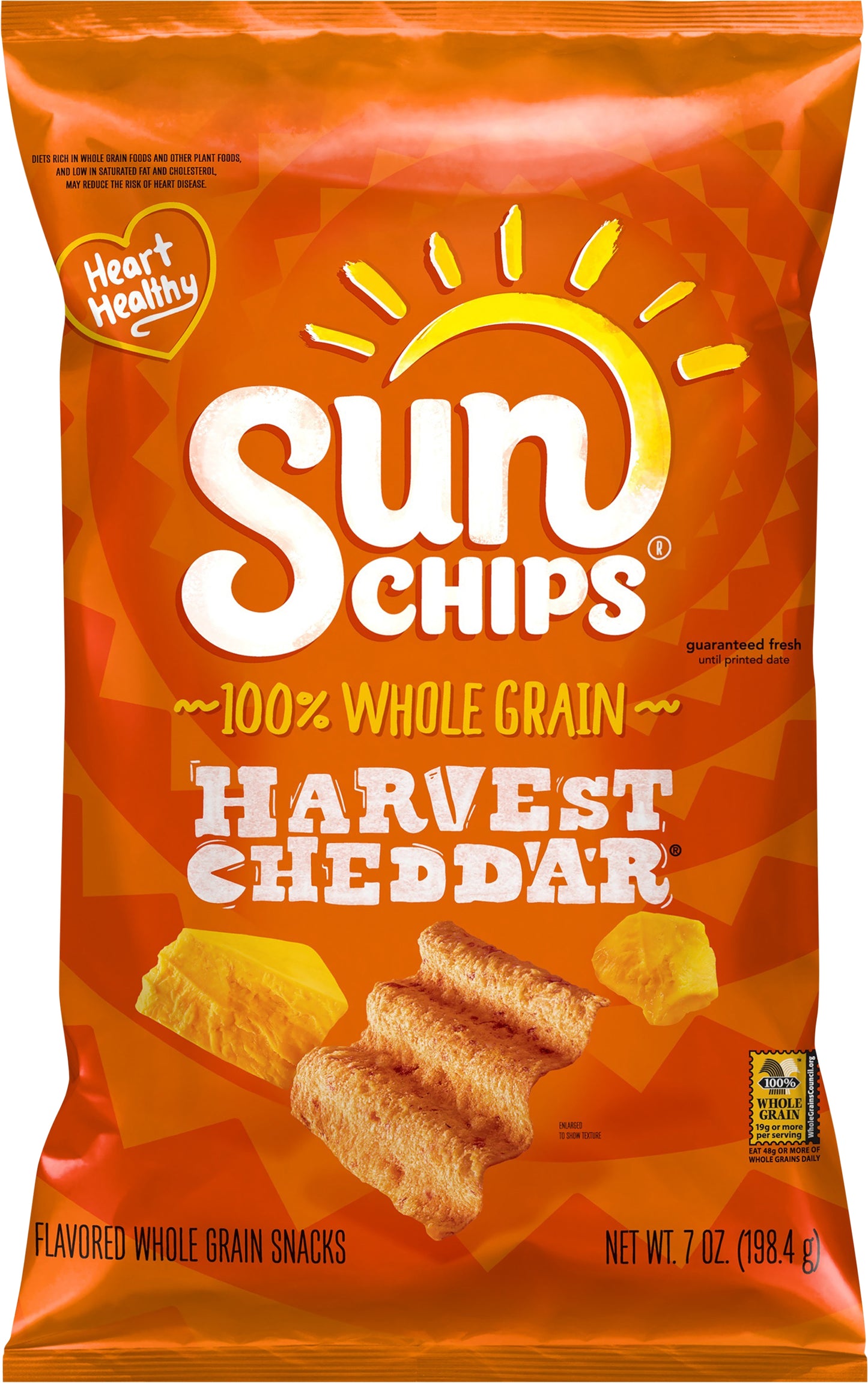 Sun Chips Harvest Cheddar Whole Grain Snacks 7 oz