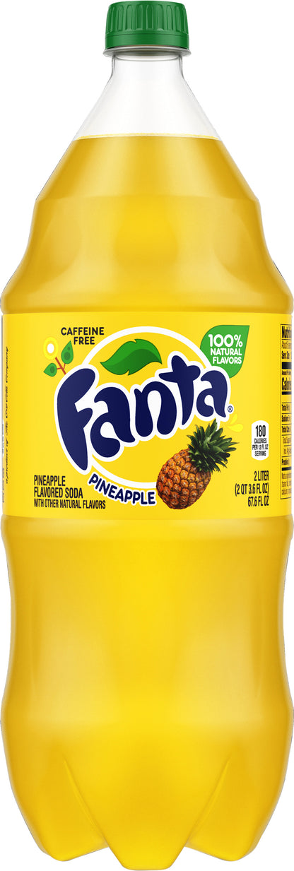 Fanta Pineapple Soda Bottle, 2 Liters