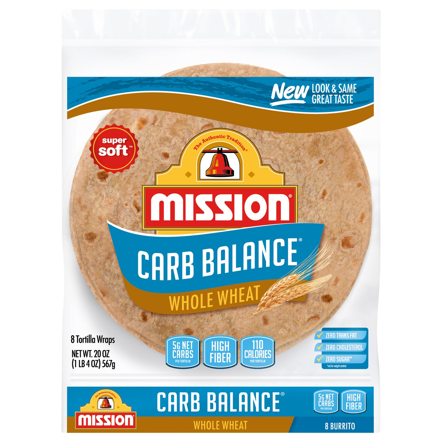 Mission Carb Balance Burrito Whole Wheat Tortillas, 8 Count