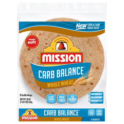 Mission Carb Balance Burrito Whole Wheat Tortillas, 8 Count