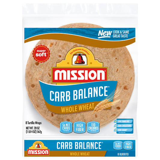 Mission Carb Balance Burrito Whole Wheat Tortillas, 8 Count