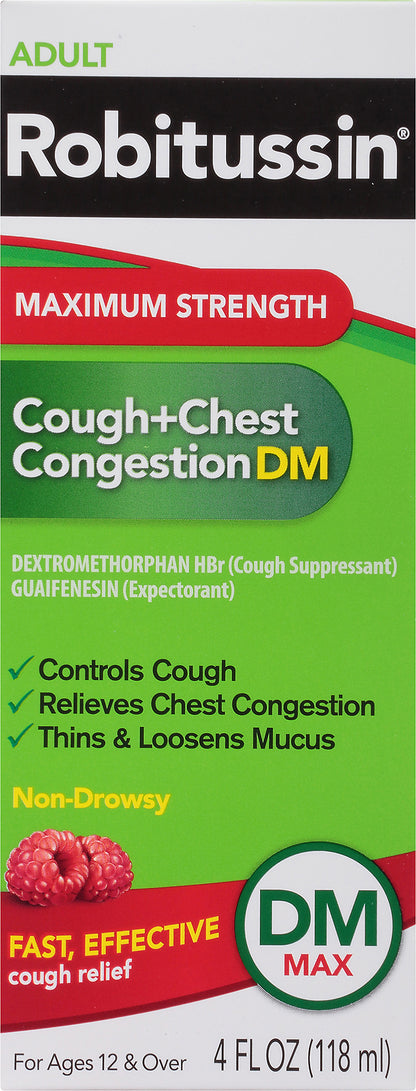 Robitussin Adult Maximum Strength Cough + Chest Congestion DM 4 oz