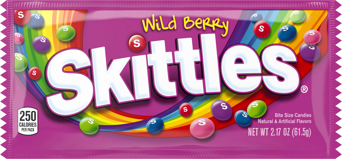Skittles None Wild Berry FWP-Flowwrap 3D ONLY Coated Chewy Lens USA